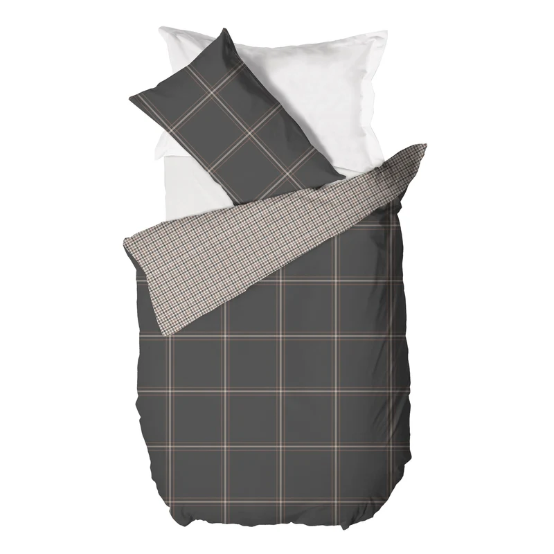 Parure Copripiumino Piazza e Mezza in Cotone con Stampa - Fantasia Hug Me Mayson Dark Grey