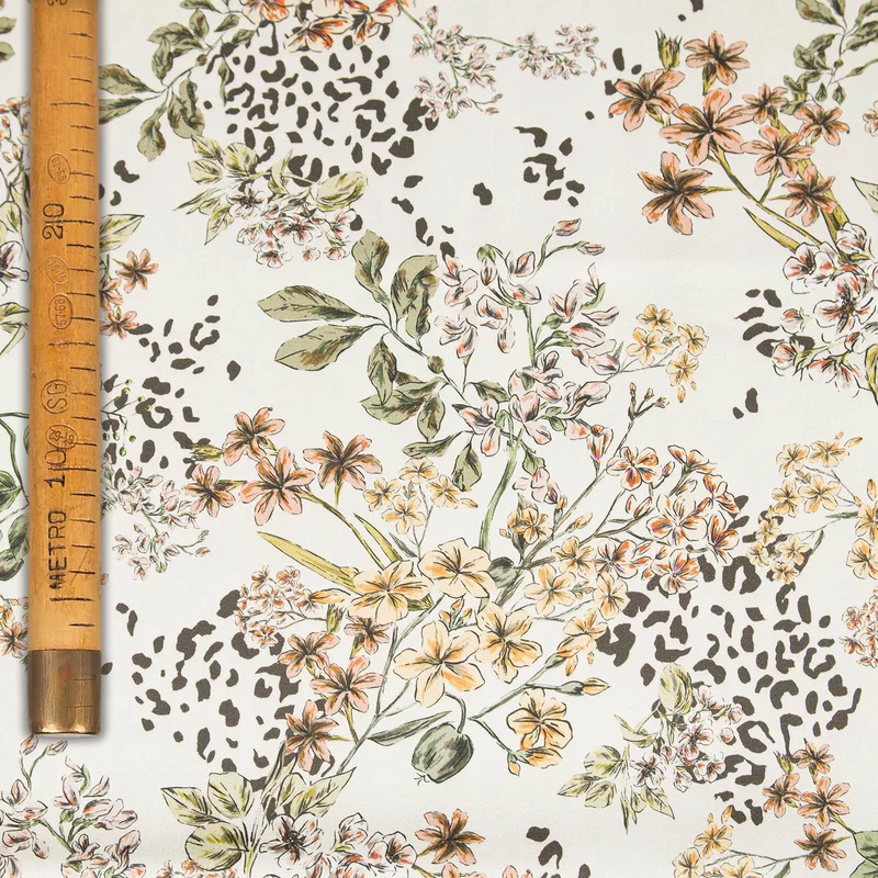 Raso di Cotone Stampato Elasticizzato - Rwanda Flowers