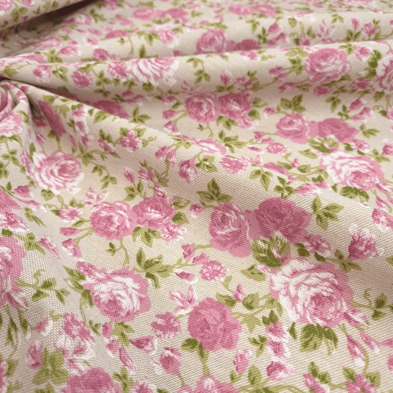 Cotone Fondo Grezzo H 280 cm - ROSELLINE ROSA ANTICO