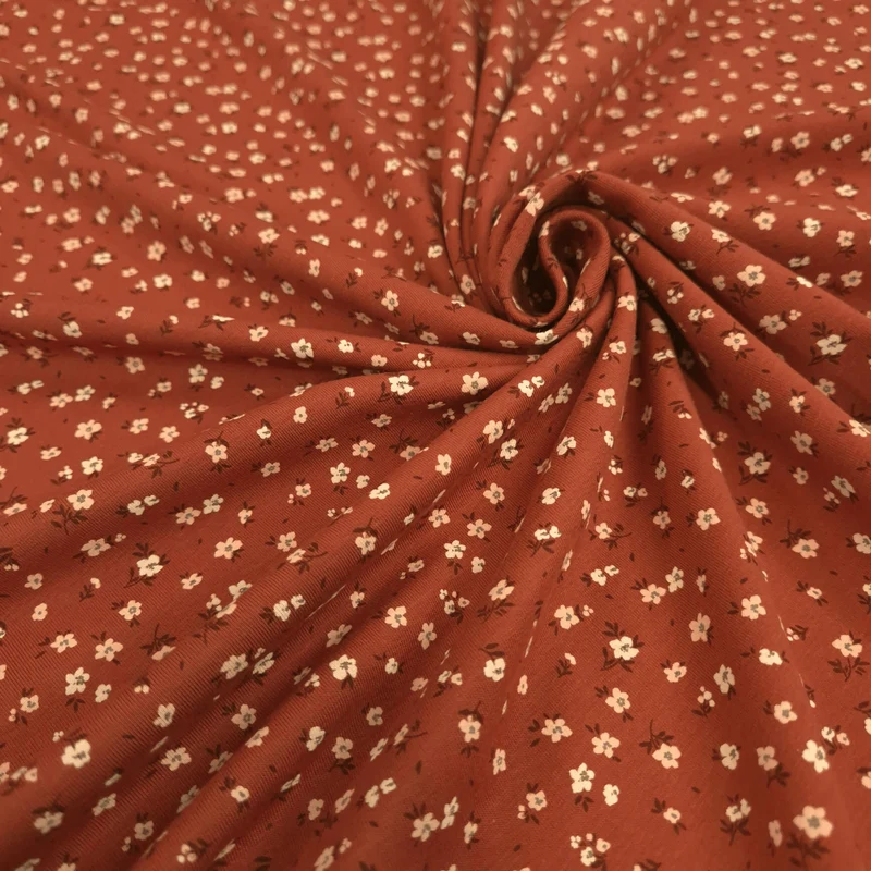 Jersey di Cotone H 150 cm - MINI FIORELLINI/BRUCIATO