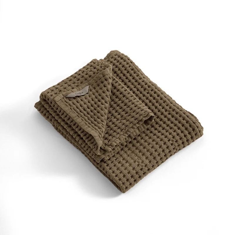 Asciugamani viso e mani nido d'ape stonewashed