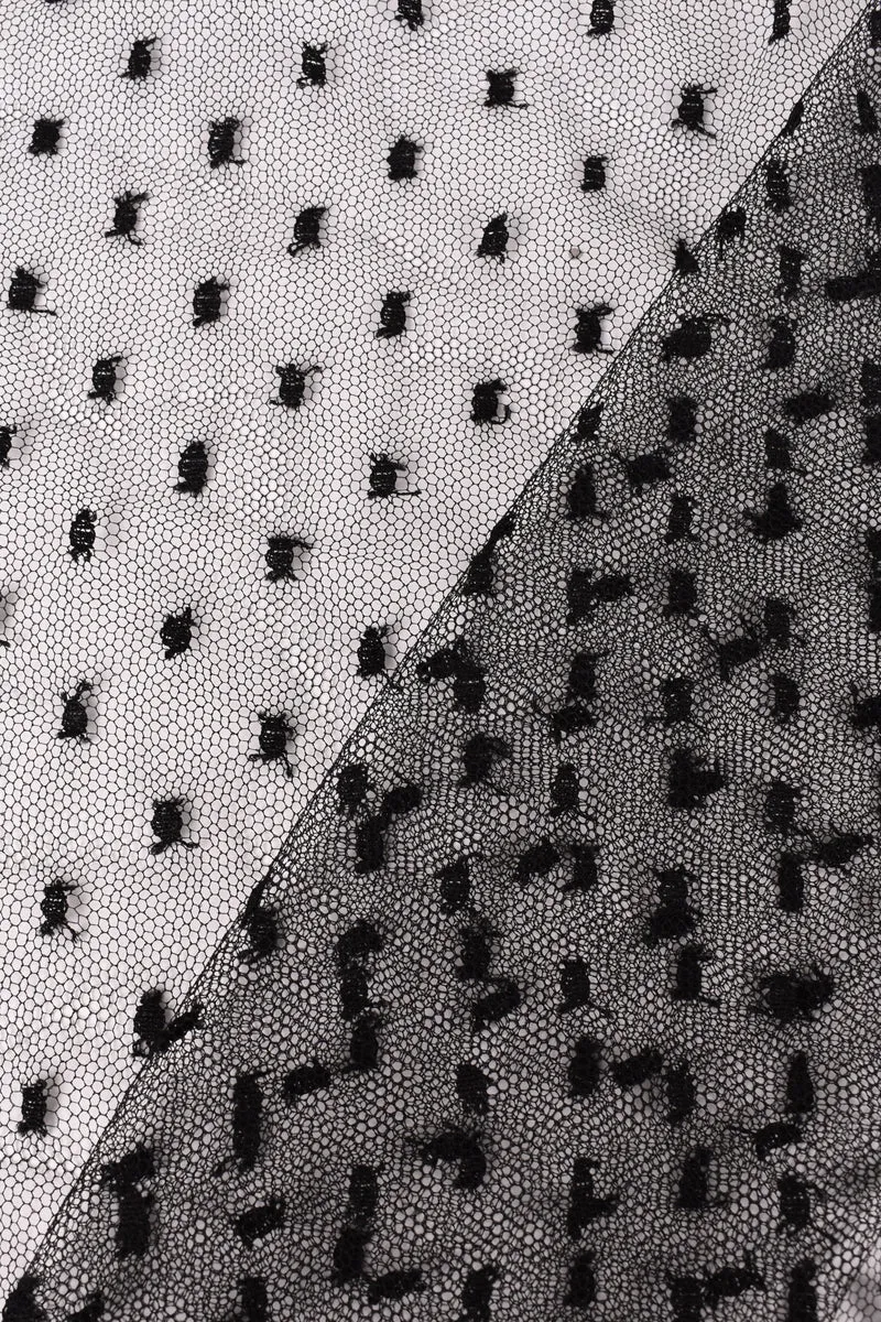 Tulle misto viscosa fantasia a pois
