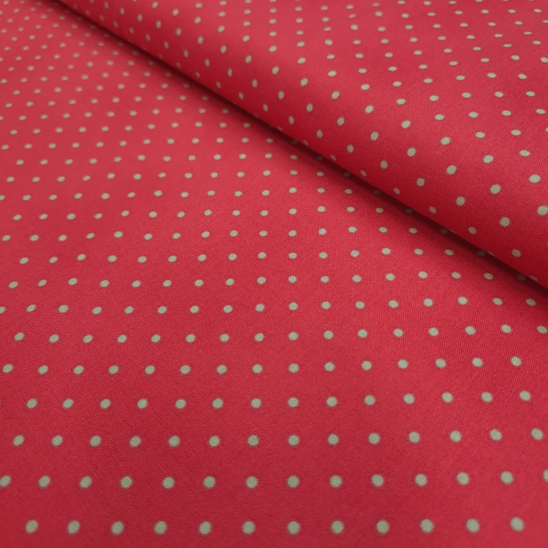 Cotone Americano H 110 cm - POIS TORTORA/FRAGOLA