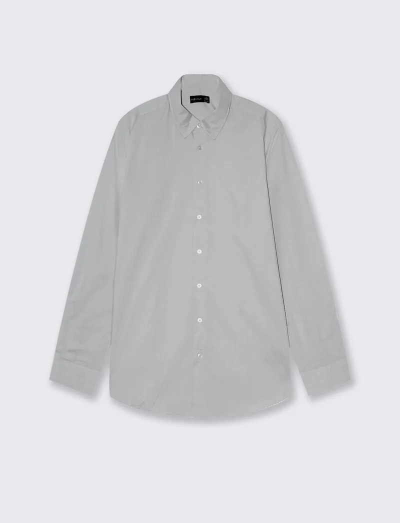 CAMICIA BASIC SLIM FIT EASY IRON - Grigio