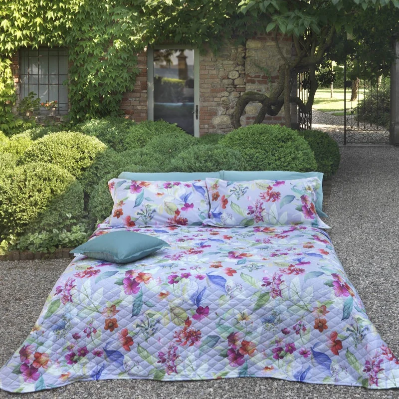 Copriletto Primaverile Florry Floreale in Percalle 90 gr/mq