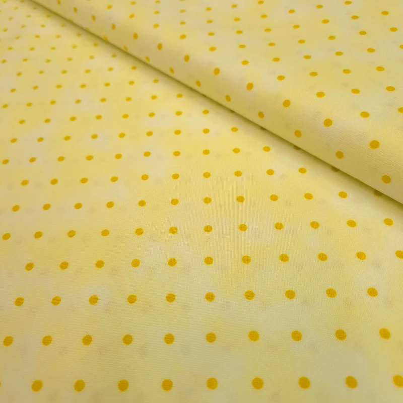 Cotone Americano H 110 cm - POIS GIALLO/SFUMATO