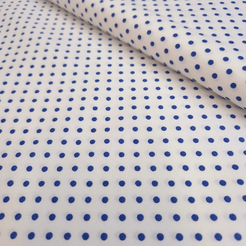 Cotone Americano H 110 cm - POIS BLU/BIANCO