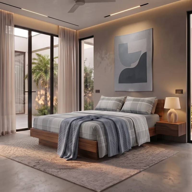 Completo Letto Matrimoniale Basic - Fantasia Andrew Grey
