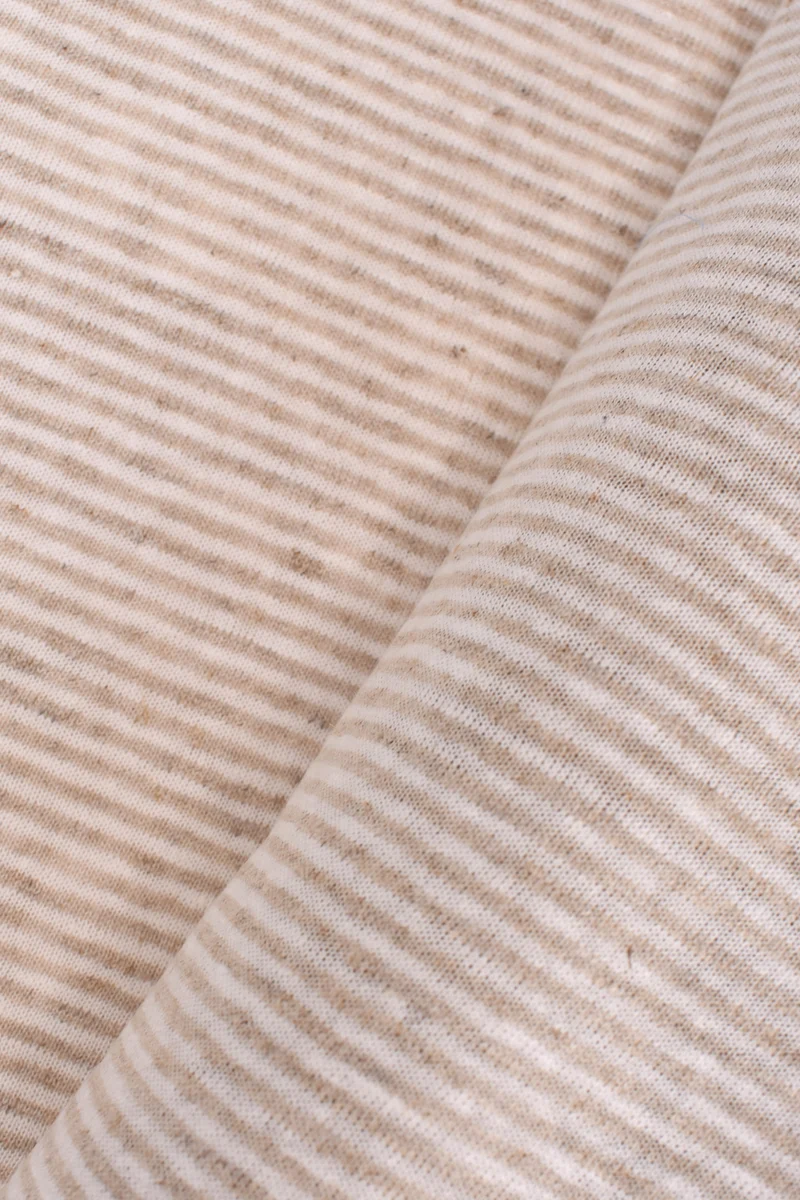 Jersey misto viscosa e lino fantasia a righe