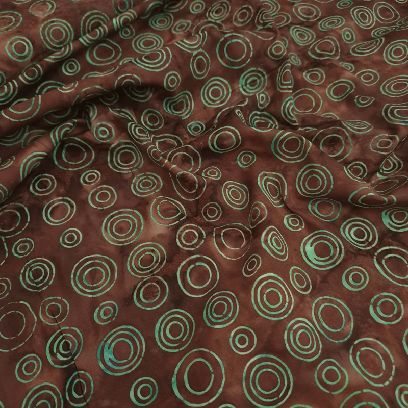 Cotone Americano Batik H 110 cm - FANTASIA MARRONE/ACQUAMARINA