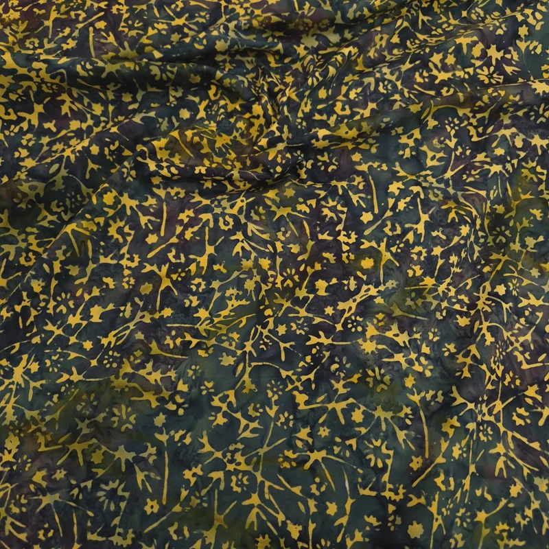 Cotone Americano Batik H 110 cm - FANTASIA GIALLO