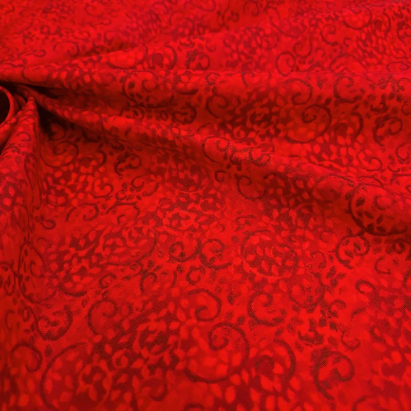 Tessuto Cotone H 280 cm - FANTASIA ROSSO
