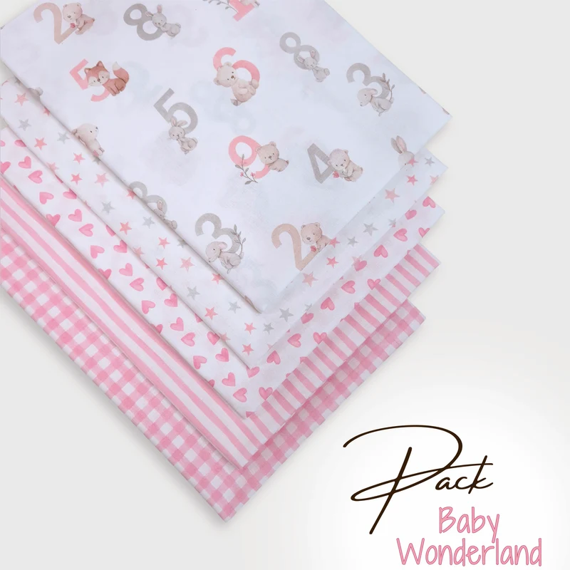 PACK BABY WONDERLAND ROSA - 5 pezzi 70 x 100 cm