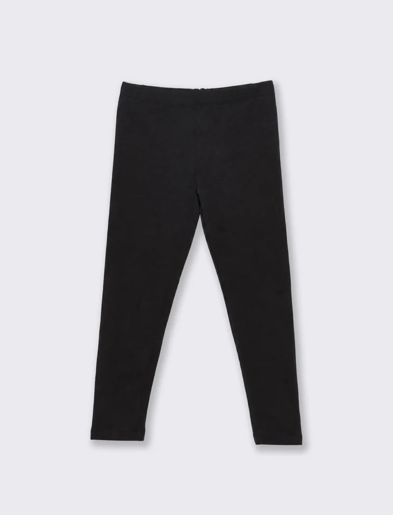 Leggings da bambina con interno garzato - Nero