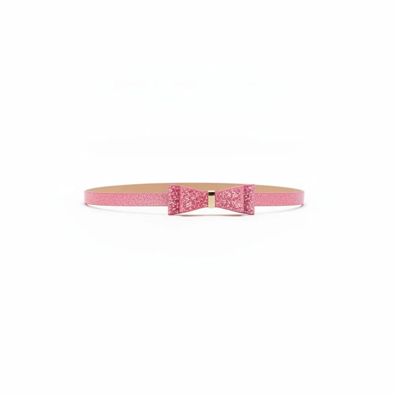 Cintura glitter con fiocco per bambina - Rosa