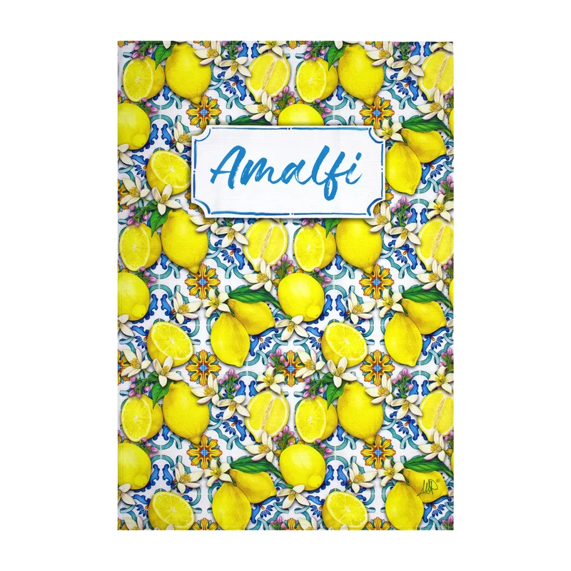 Strofinaccio cucina Amalfi Limoni canovaccio effetto mistolino in cotone 6826
