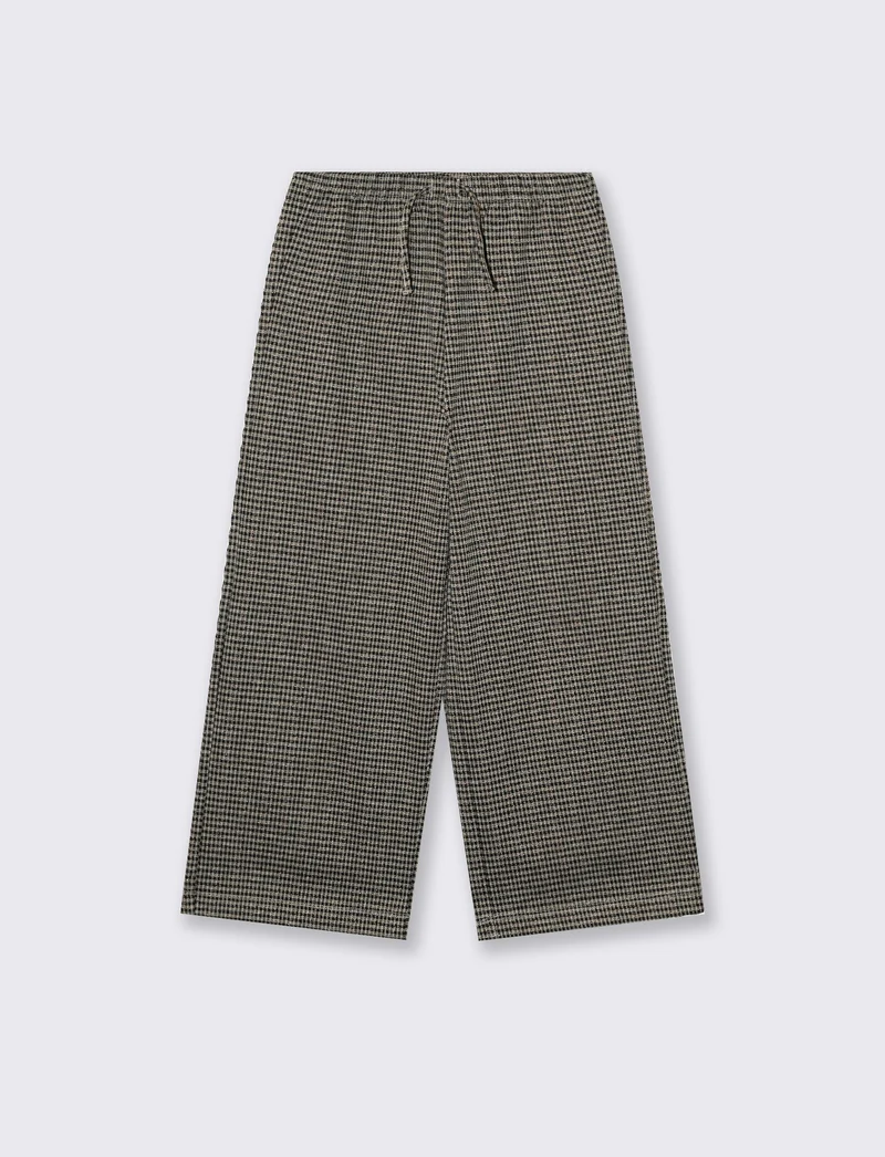 Pantalone gamba ampia elasticizzato - Beige