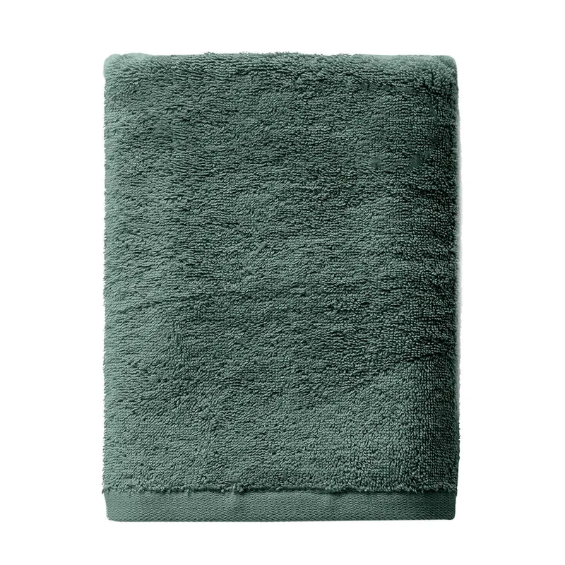 Asciugamano in Spugna di Cotone Atelier Fragrance 70x140 cm Tinta Unita Dark Green