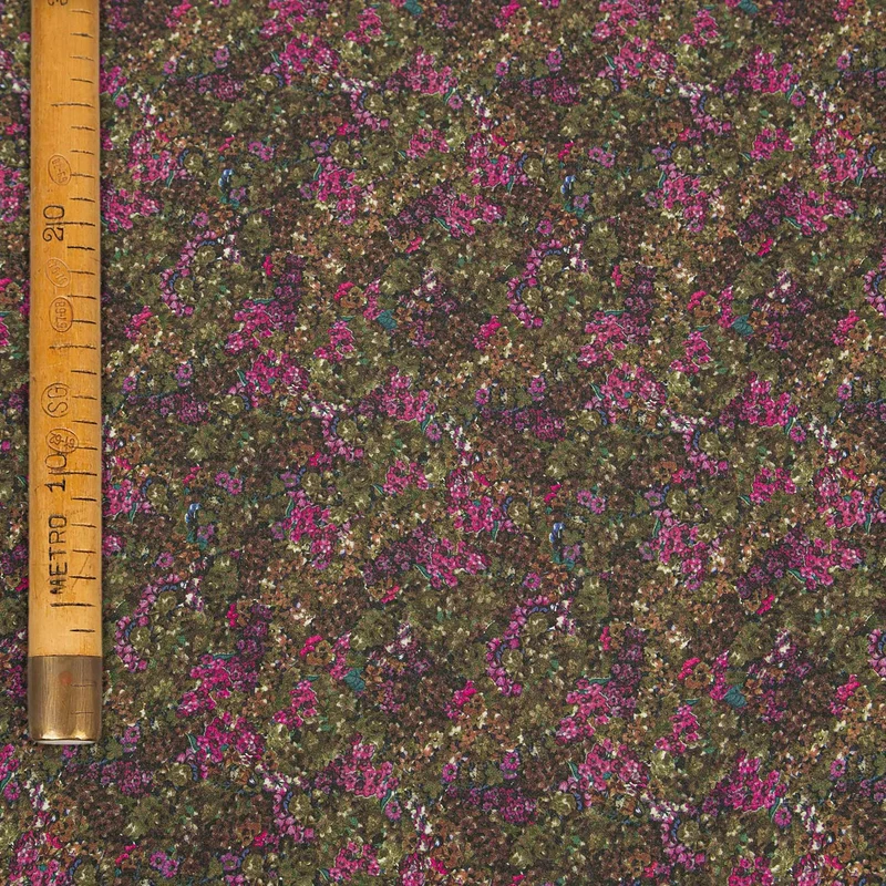 Viscosa Giavanese Stampata Floreale - Muschio Maschio