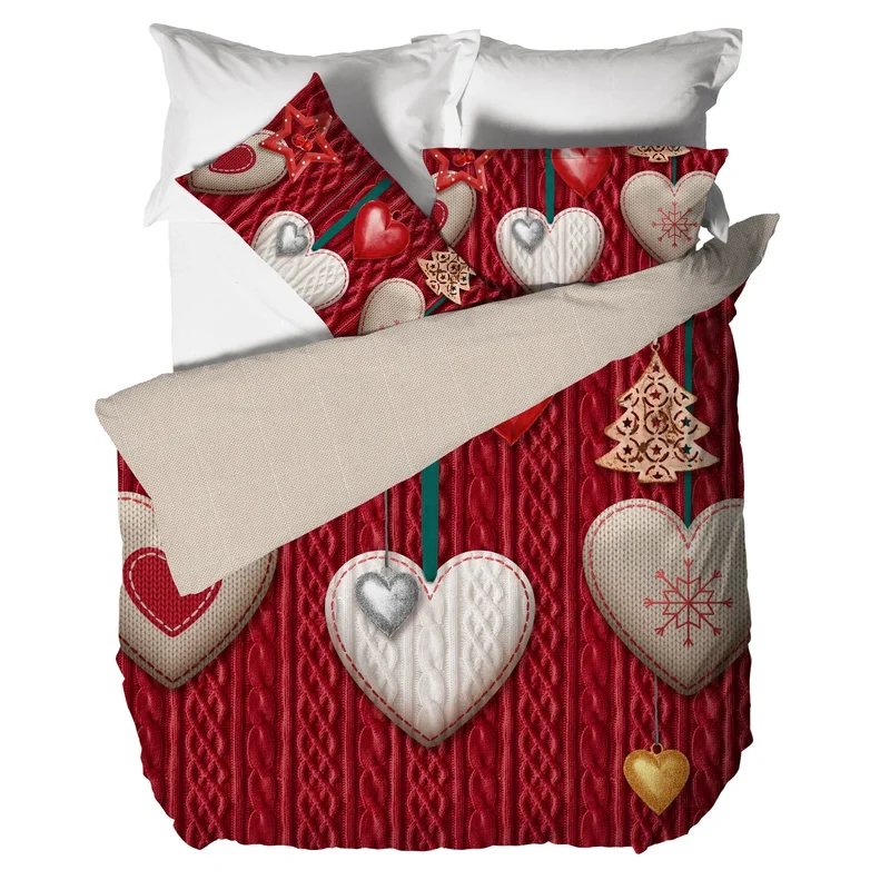 Parure Copripiumino Matrimoniale con Stampa Digitale - Fantasia Alpine Aura Sharline Red