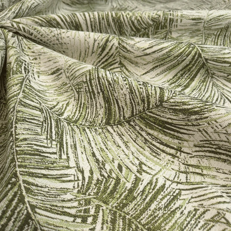 Tessuto Arredo Jacquard H 140 cm - FOLIAGE VERDE/LUREX ORO