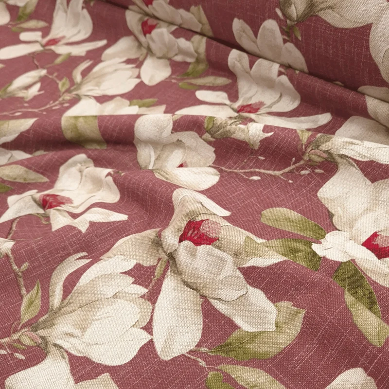 Cotone Fondo Grezzo H 280 cm - MAGNOLIA/ROSA ANTICO SCURO