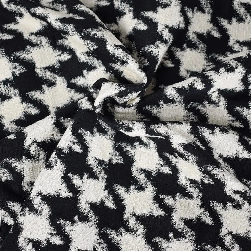 Jacquard check bianco e nero