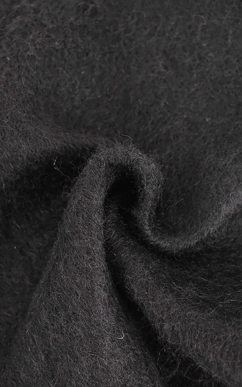 Tessuto spazzolato in lana vergine, mohair e alpaca