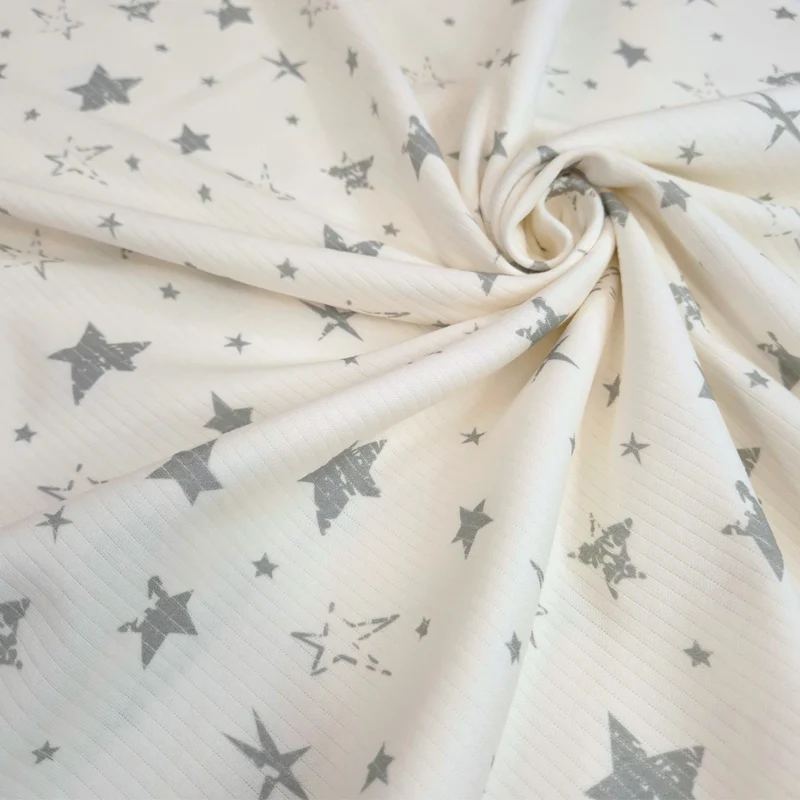Maglina a costine H 150 cm - STELLE GRIGIE/LATTE