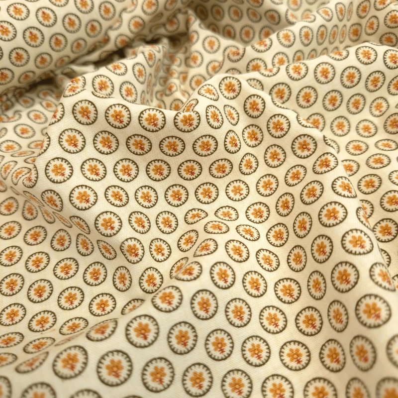 Cotone Americano H 110 cm - CERCHIETTI CON FIORELLINO