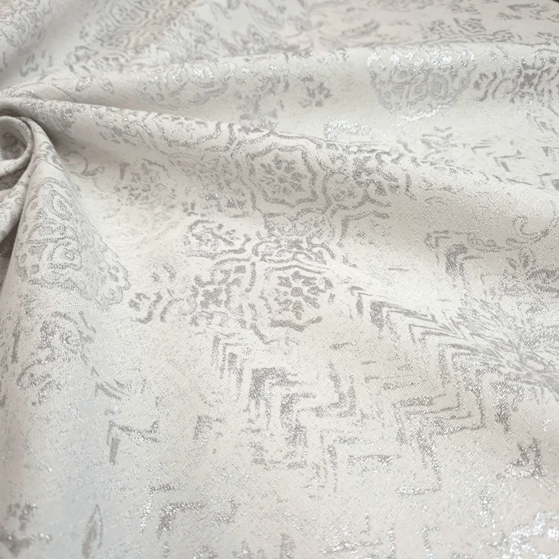 Tessuto Arredo Jacquard H 140 cm - DAMASCATO/LUREX ARGENTO