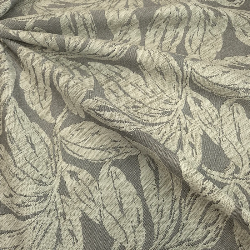 Tessuto Arredo Ciniglia/Jacquard H 140 cm - FOLIAGE GRIGIO