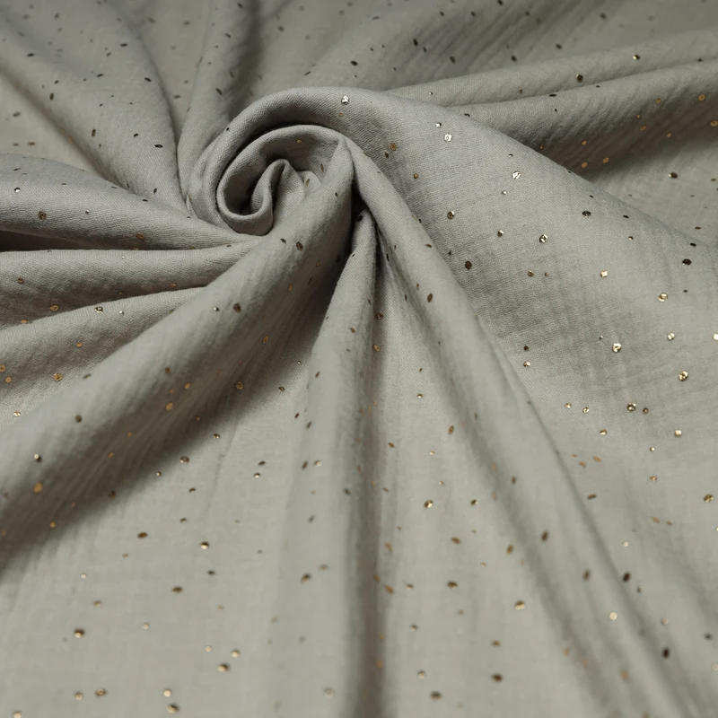 Mussola H 140 cm - POIS ORO/FANGO