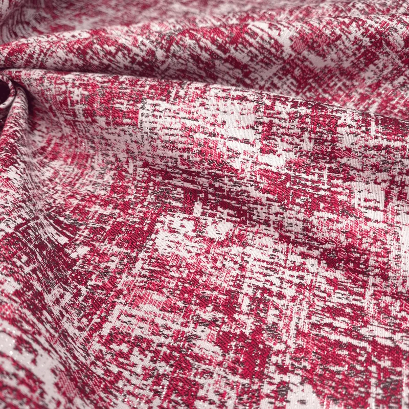 Tessuto Arredo Jacquard H 140 cm - TEXTURE ROSSO/LUREX ARGENTO