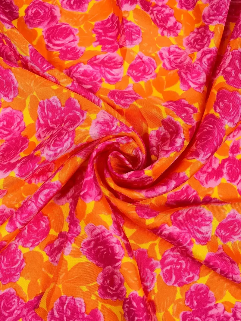 Twill pura seta fantasia floreale