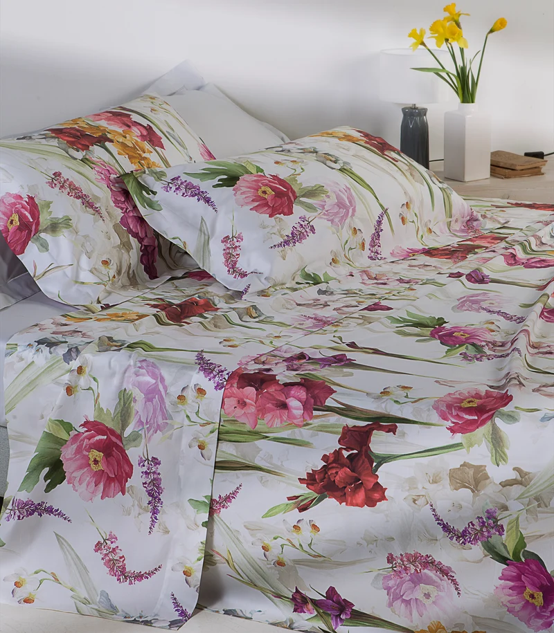 Copripiumino con federe charming flowers Floreale in Percalle