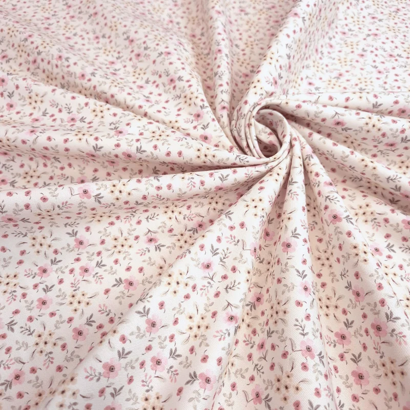 Panama Misto Cotone H 300 cm - MINI FIORELLINI ROSA