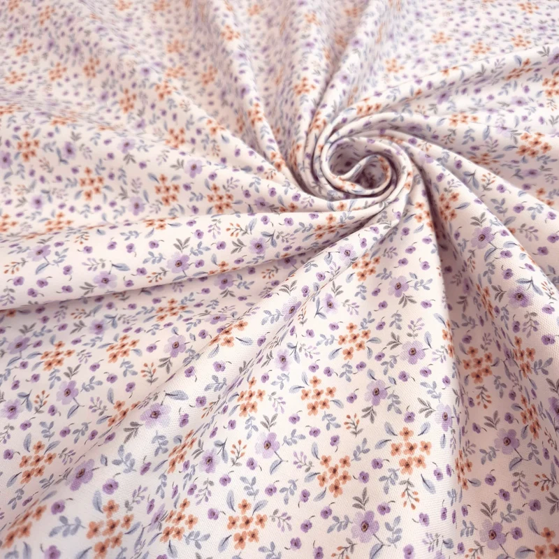 Panama Misto Cotone H 300 cm - MINI FIORELLINI LILLA