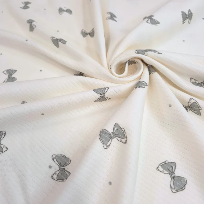 Maglina a costine H 150 cm - FIOCCHETTI GRIGI/LATTE