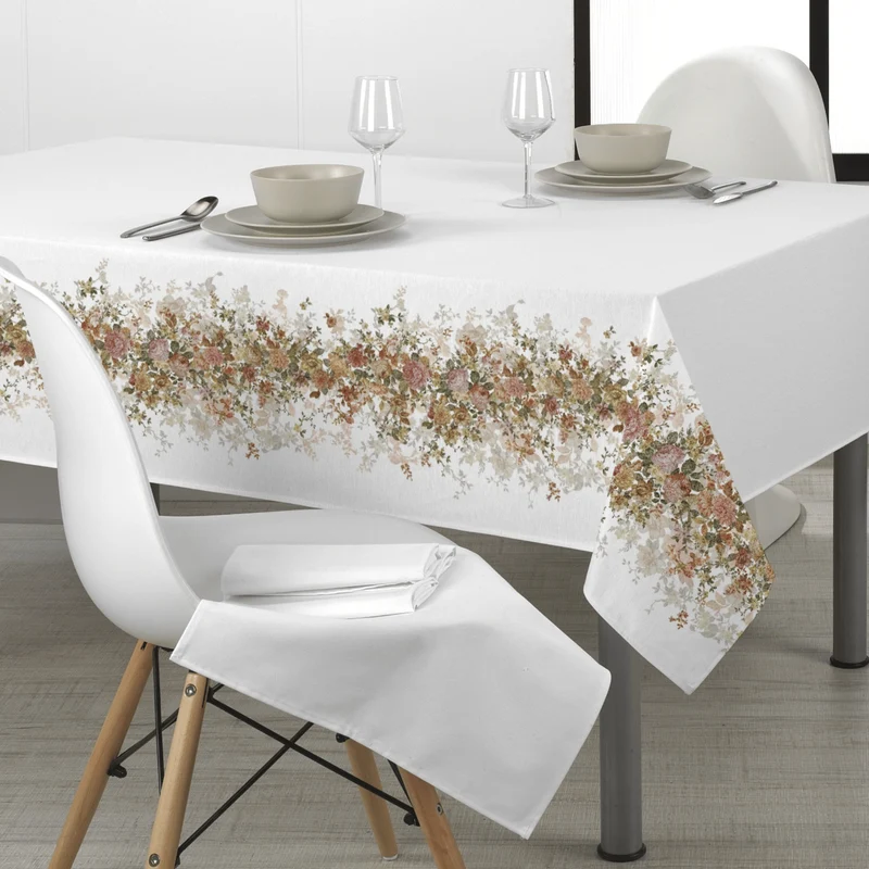 Tessuto per Tovaglie con abbassamento H 160 cm - FIORITURA VINTAGE