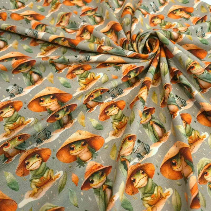 Jersey di Cotone Digital H 150 cm - RANOCCHI/SALVIA