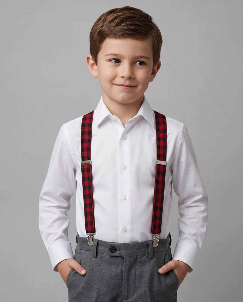 Bretelle fantasia per bambini uniti - Rosso