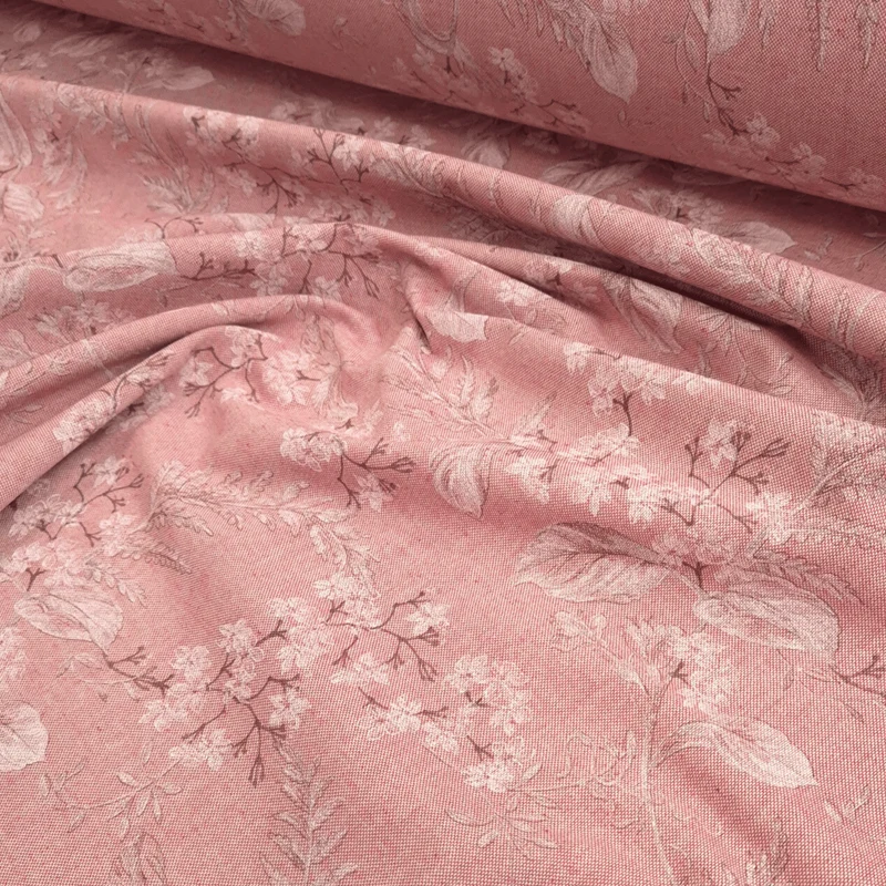 Cotone Fondo Grezzo H 280 cm - PRIMAVERA/ROSA ANTICO