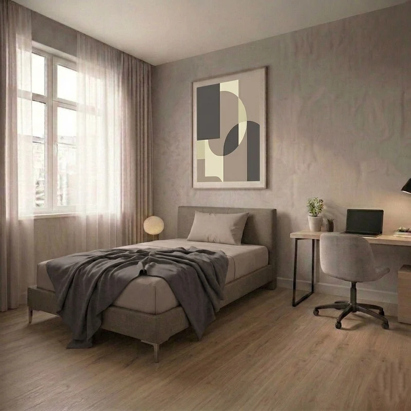 Completo Letto Singolo in Cotone Atelier Fragrance Tinta Unita Ash Grey
