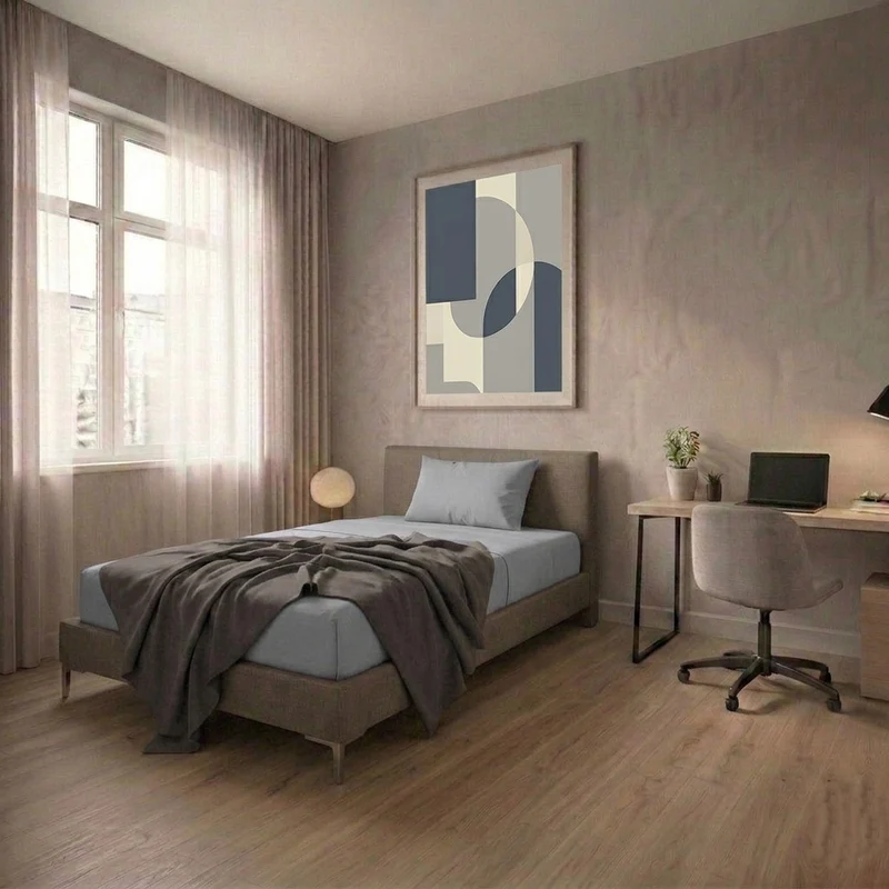 Completo Letto Singolo in Cotone Atelier Fragrance Tinta Unita Silver Sky