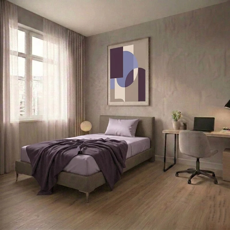 Completo Letto Singolo in Cotone Atelier Fragrance Tinta Unita Lilac