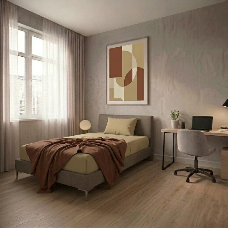 Completo Letto Singolo in Cotone Atelier Fragrance Tinta Unita Ochre