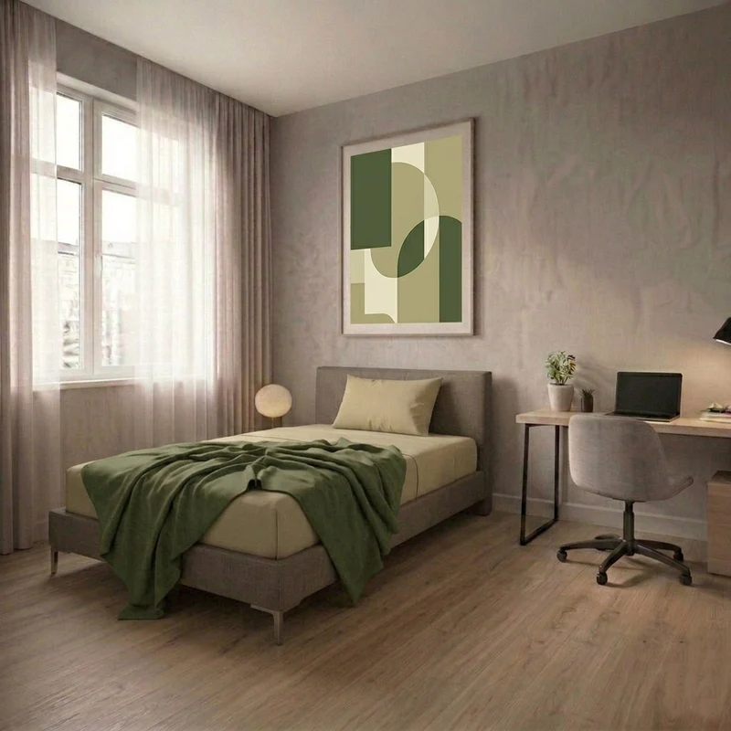Completo Letto Singolo in Cotone Atelier Fragrance Tinta Unita Sand