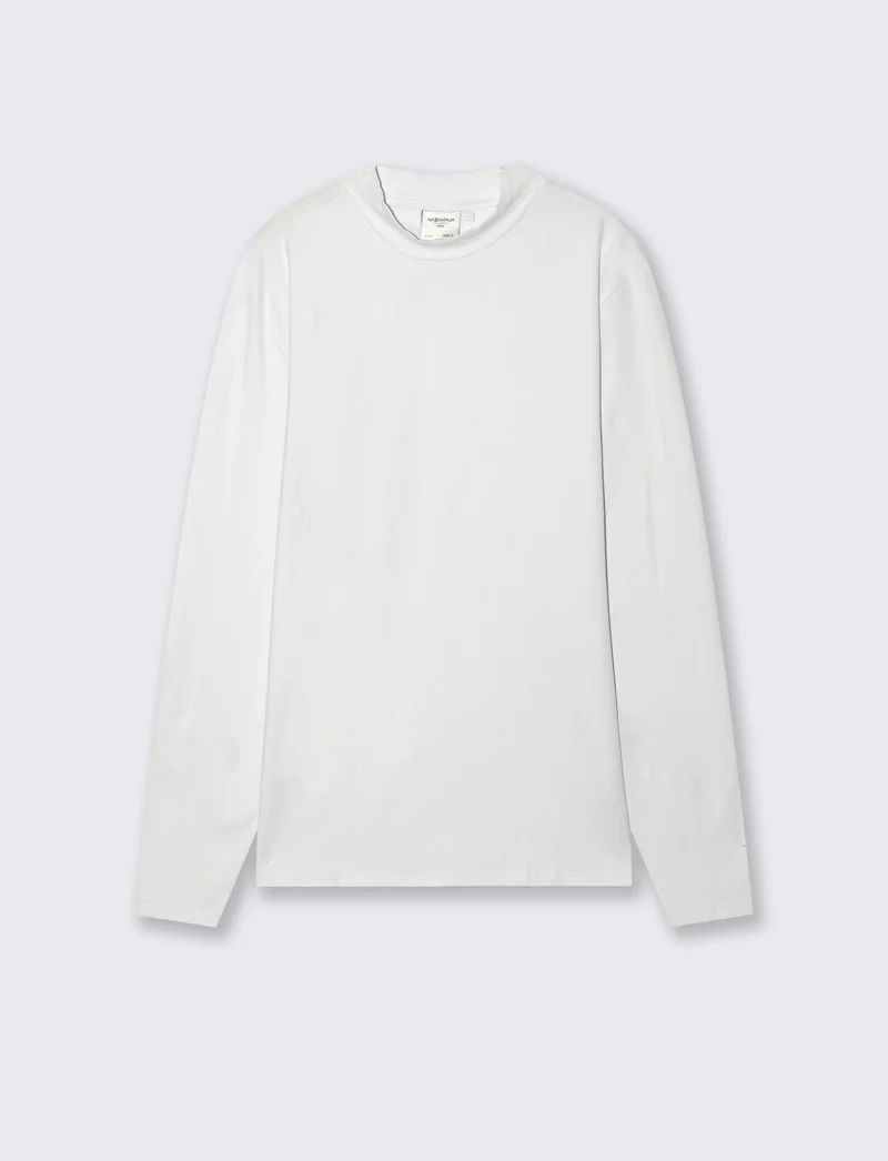 T-shirt lupetto maniche lunghe slim fit - Bianco