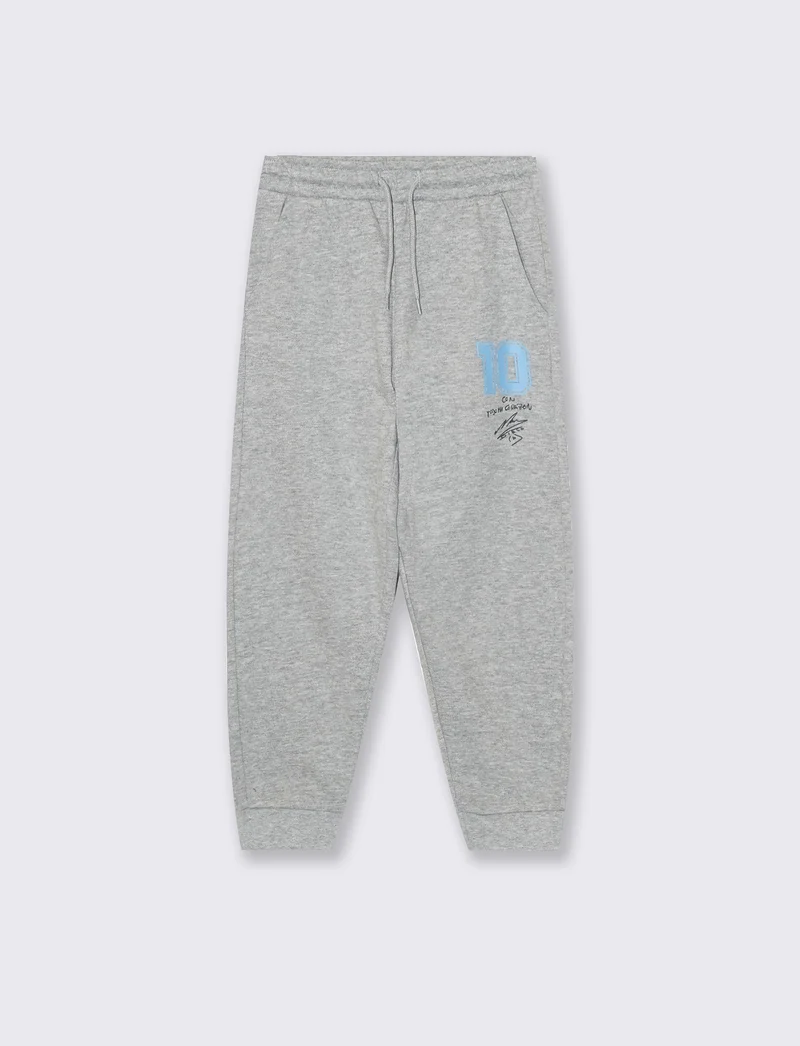 Jogger D10S in cotone con vita elasticizzata - Grigio mel.